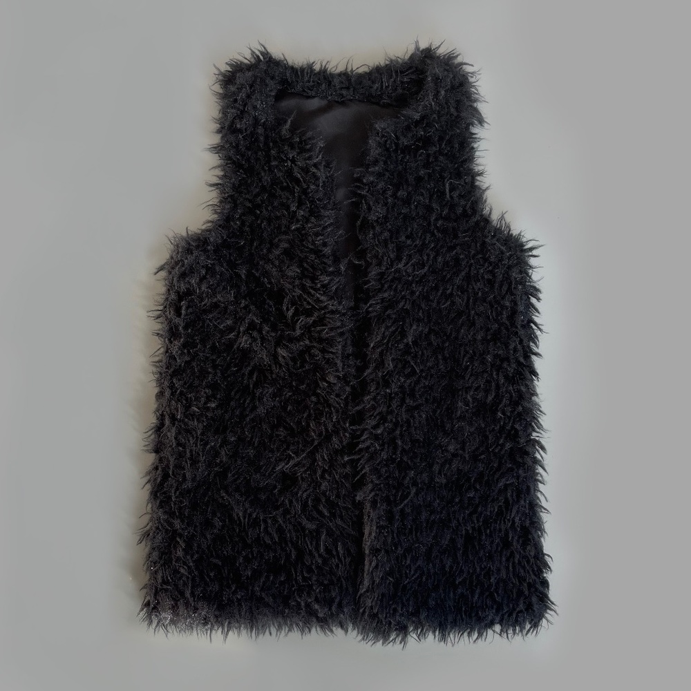 Black Faux Fur Vest